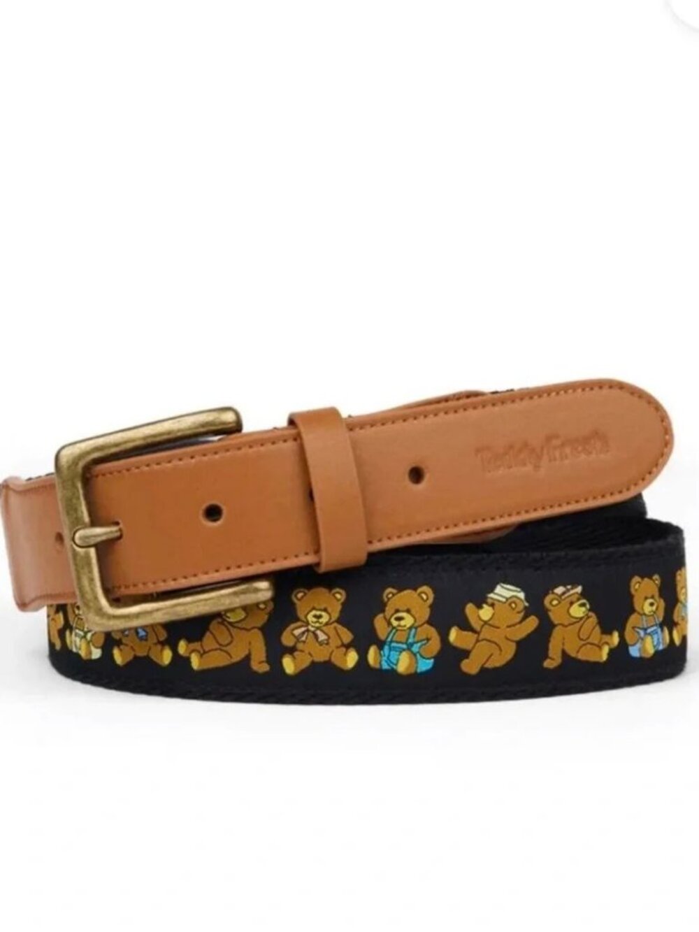 Teddy Fresh teddy bear & faux leather woven belt Sm/Md